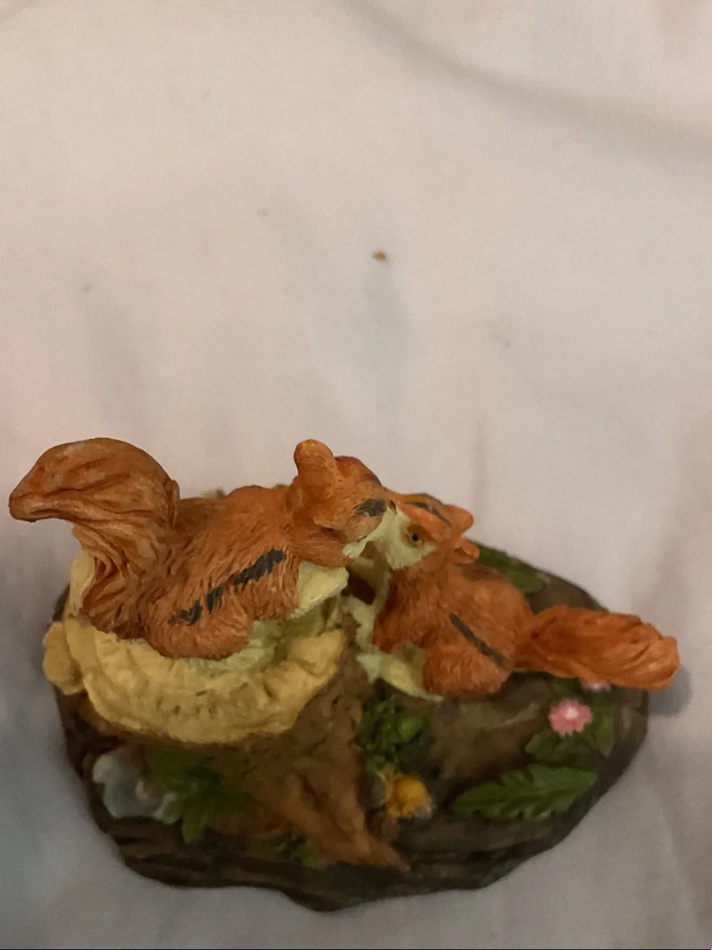 Cow & Sunflower Figurine Pair with Squirrels